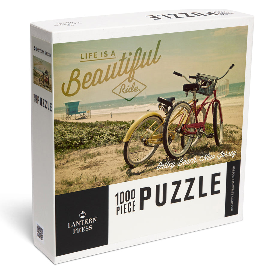 Ortley Beach, New Jersey, Life is a Beautiful Ride, Beach Cruisers, Jigsaw Puzzle Puzzle Lantern Press 
