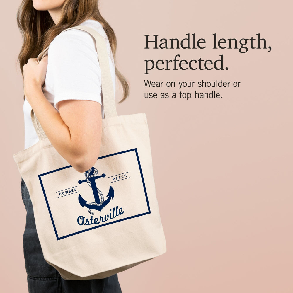 Osterville, Massachusetts, Dowses Beach, Blue and White Anchor, Tote Bag Totes Lantern Press 
