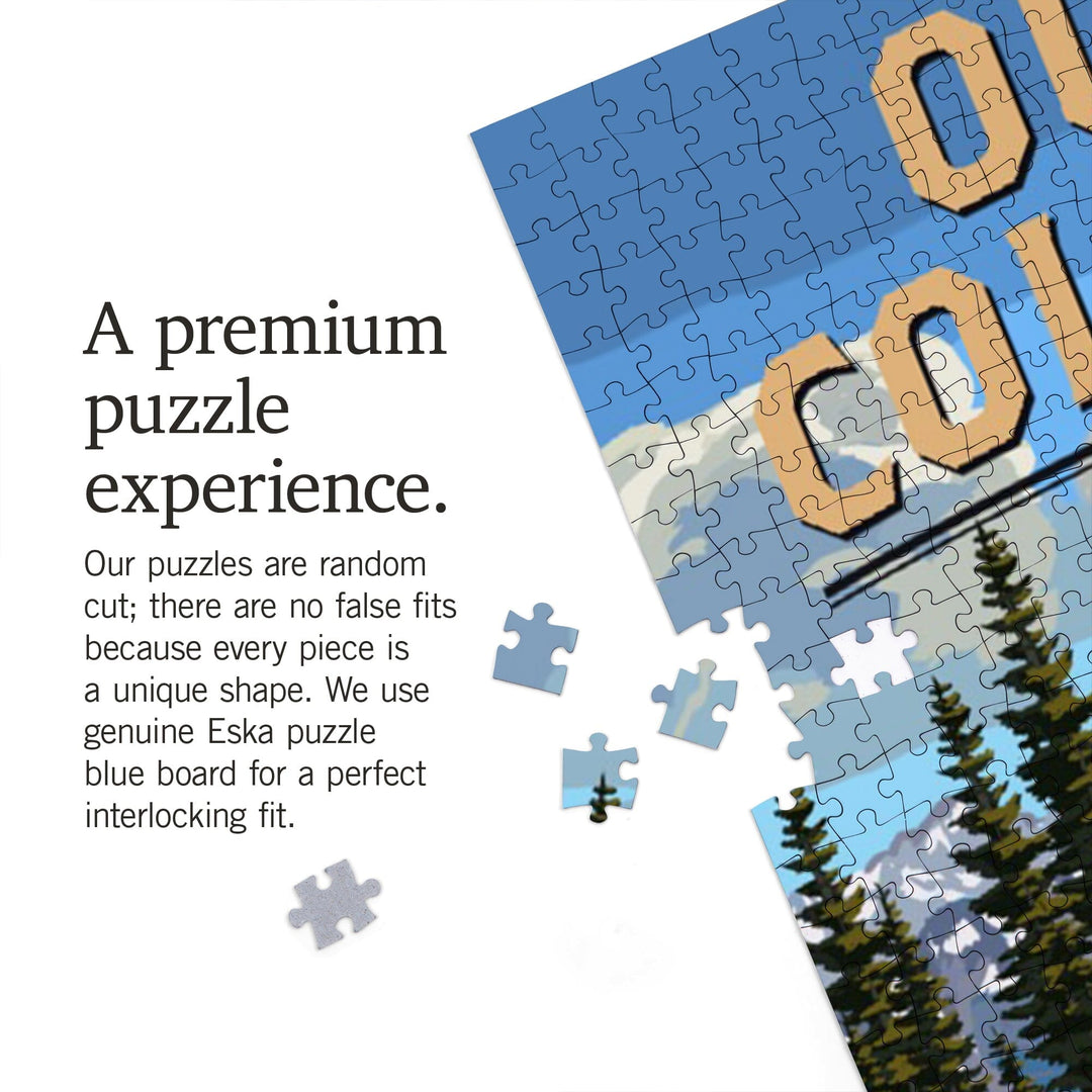 Ouray, Colorado, Angler and River Rapids, Jigsaw Puzzle Puzzle Lantern Press 