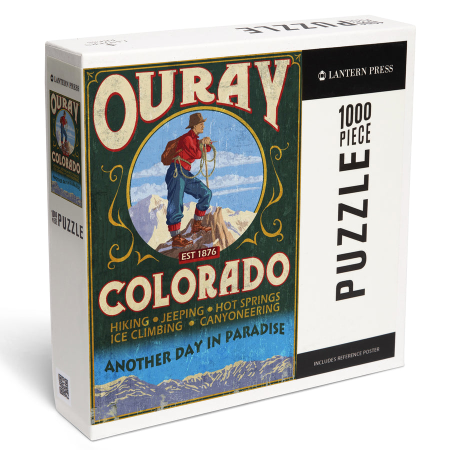 Ouray, Colorado, Vintage Sign, Jigsaw Puzzle Puzzle Lantern Press 
