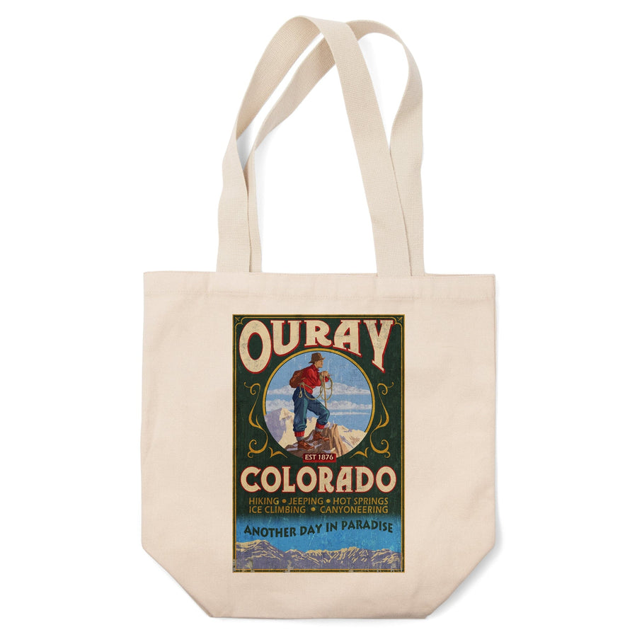 Ouray, Colorado, Vintage Sign, Lantern Press Artwork, Tote Bag Totes Lantern Press 