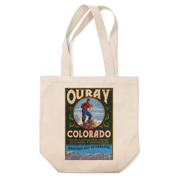 Ouray, Colorado, Vintage Sign, Lantern Press Artwork, Tote Bag Totes Lantern Press 