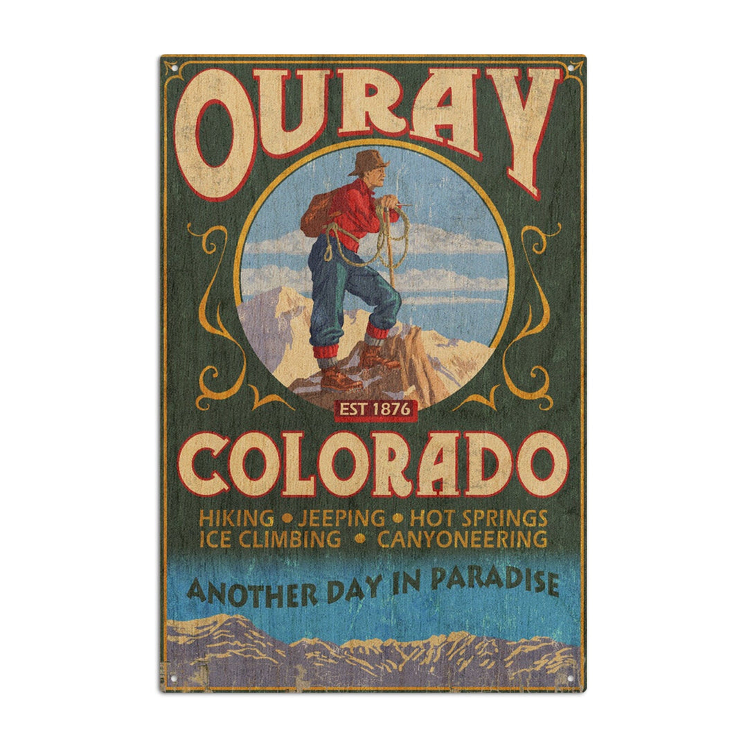 Ouray, Colorado, Vintage Sign, Lantern Press Artwork, Wood Signs and Postcards Wood Lantern Press 10 x 15 Wood Sign 
