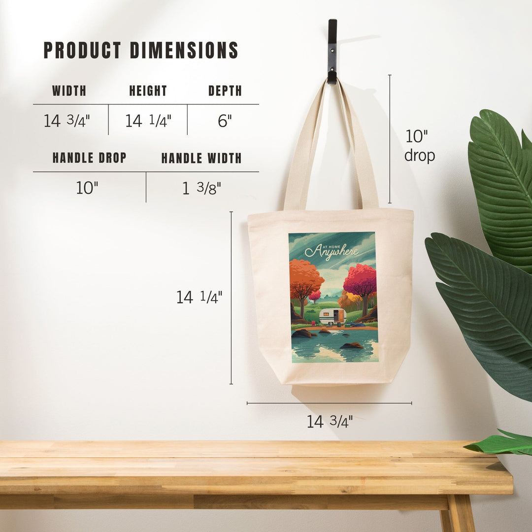 Outdoor Activity, At Home Anywhere, Camper in Fall Colors, Tote Bag Totes Lantern Press 