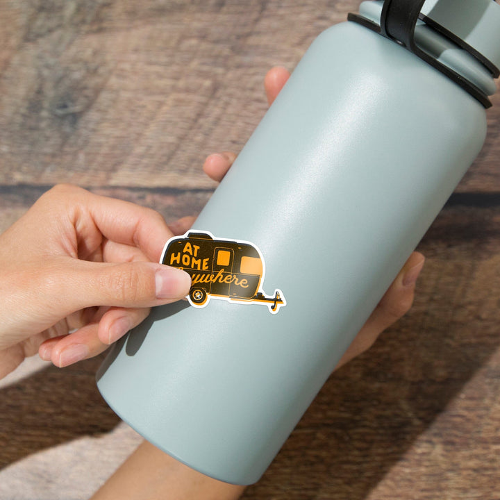Outdoor More Series, At Home Anywhere, Vinyl Sticker Sticker Lantern Press 