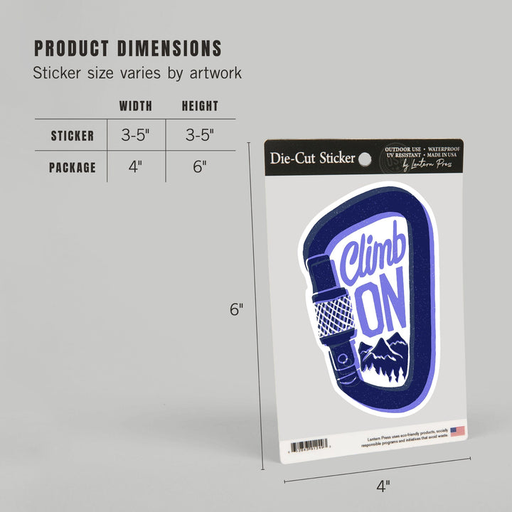 Outdoor More Series, Climb On, Vinyl Sticker Sticker Lantern Press 