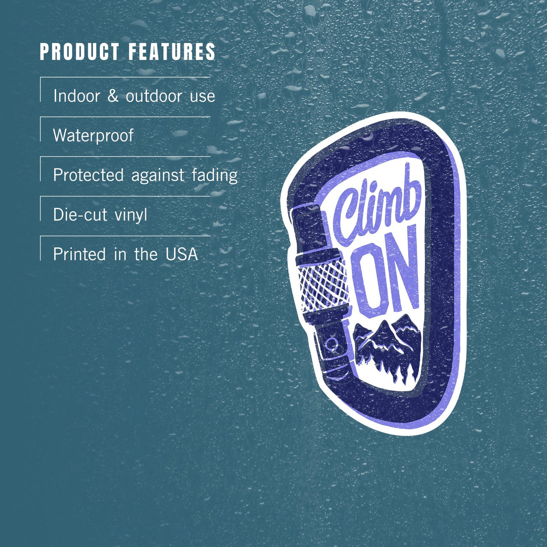 Outdoor More Series, Climb On, Vinyl Sticker Sticker Lantern Press 