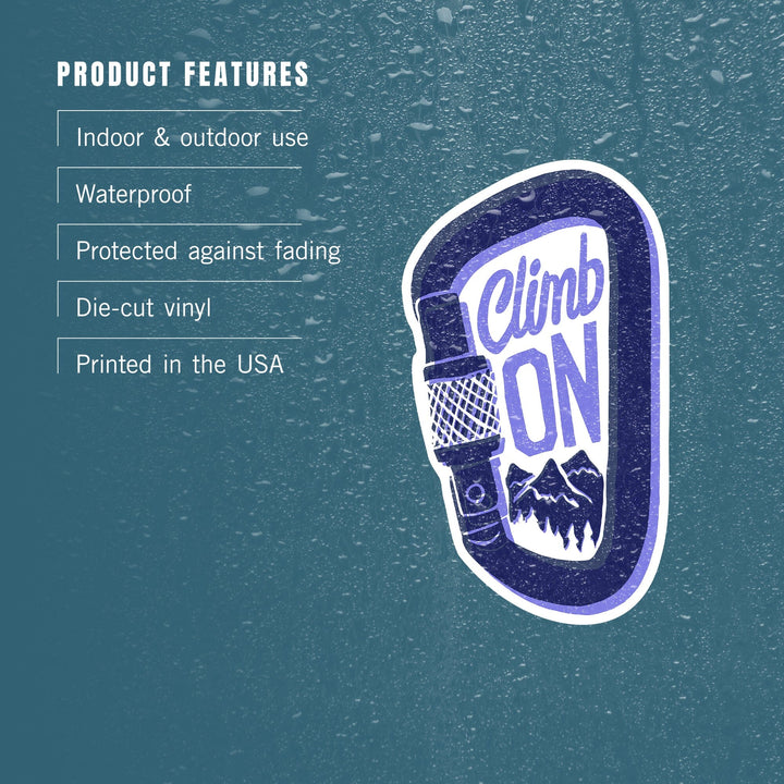 Outdoor More Series, Climb On, Vinyl Sticker Sticker Lantern Press 