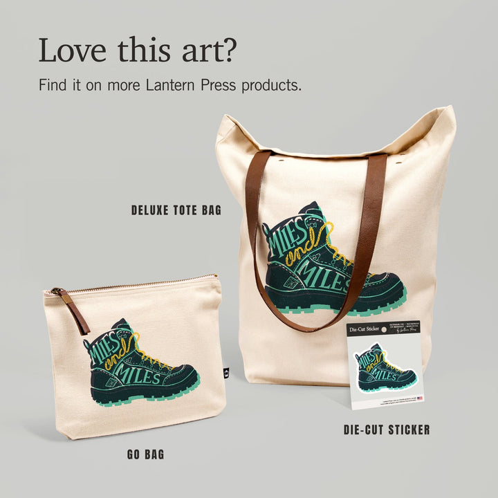 Outdoor More Series, Miles and Miles, Vinyl Sticker Sticker Lantern Press 