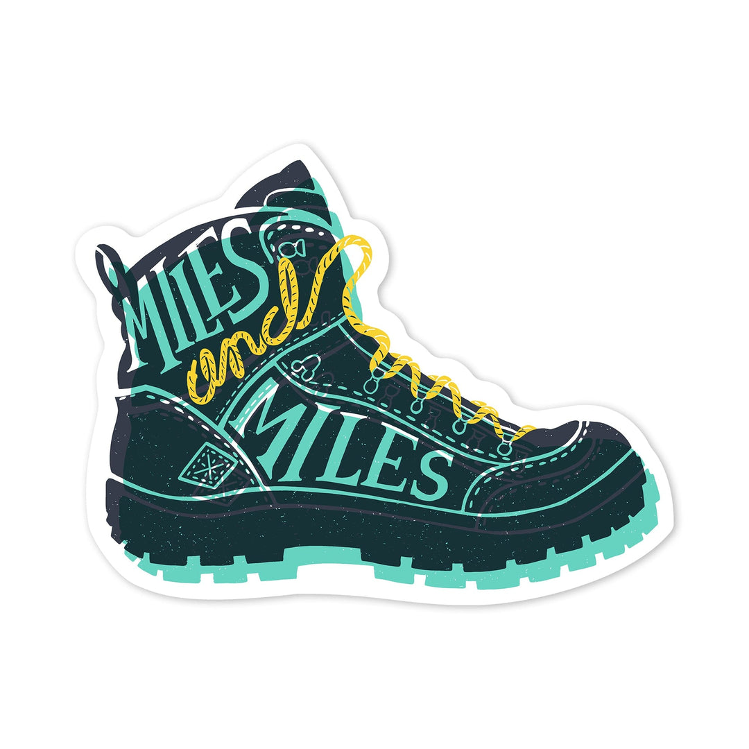Outdoor More Series, Miles and Miles, Vinyl Sticker Sticker Lantern Press 