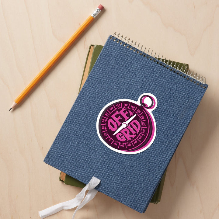 Outdoor More Series, Off Grid, Vinyl Sticker Sticker Lantern Press 