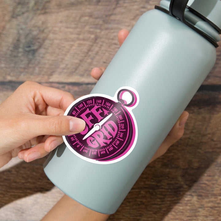 Outdoor More Series, Off Grid, Vinyl Sticker Sticker Lantern Press 