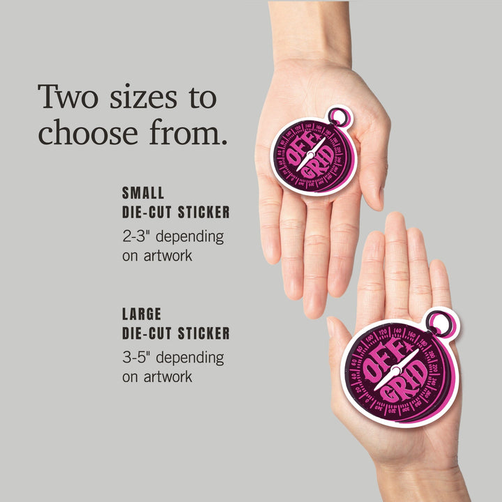 Outdoor More Series, Off Grid, Vinyl Sticker Sticker Lantern Press 