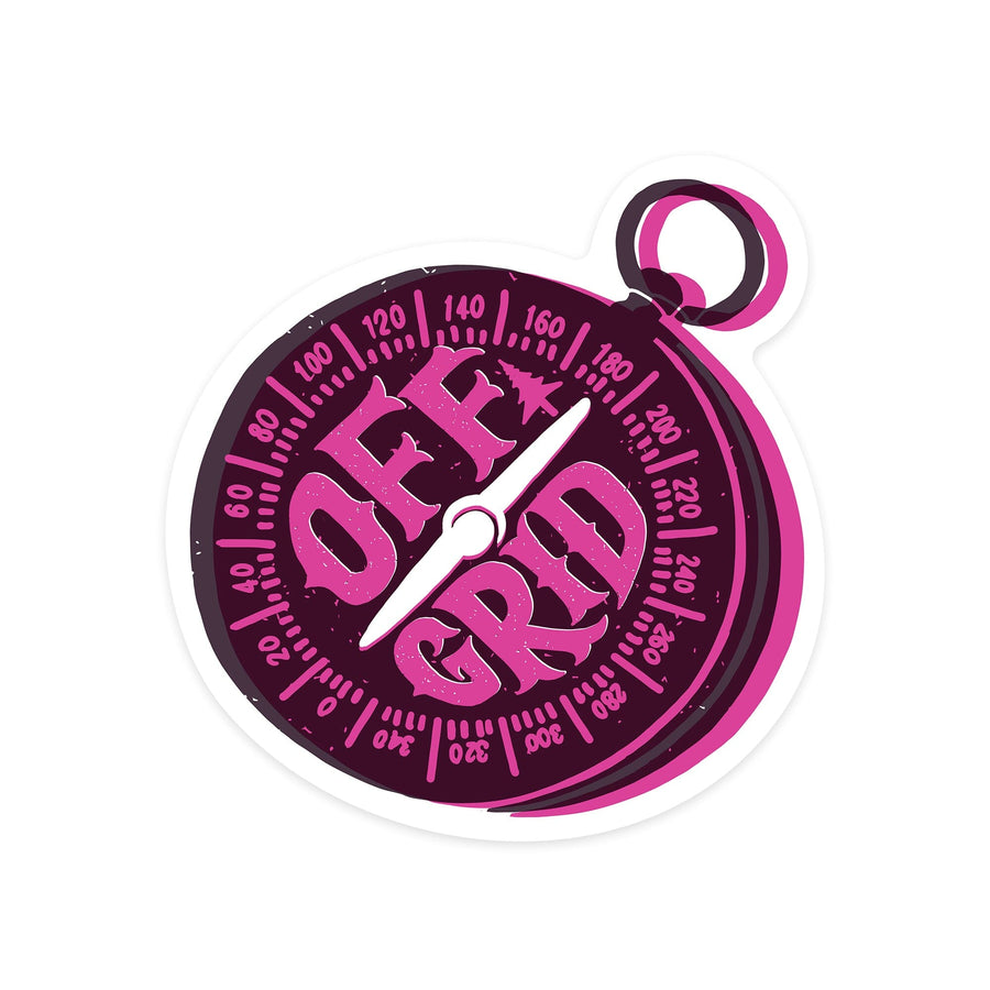 Outdoor More Series, Off Grid, Vinyl Sticker Sticker Lantern Press 