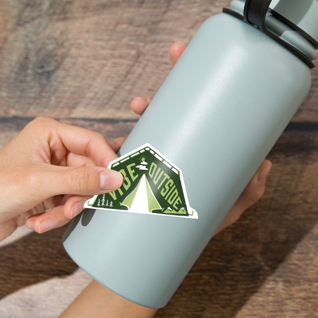 Outdoor More Series, Vibe Outside, Vinyl Sticker Sticker Lantern Press 