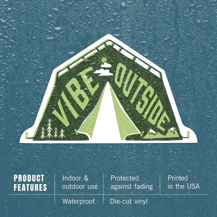 Outdoor More Series, Vibe Outside, Vinyl Sticker Sticker Lantern Press 