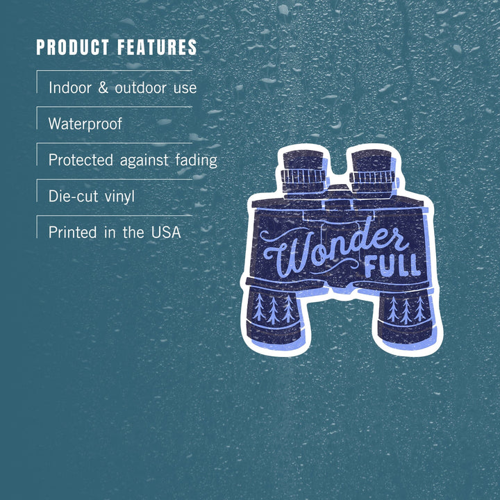 Outdoor More Series, Wonder Full, Vinyl Sticker Sticker Lantern Press 
