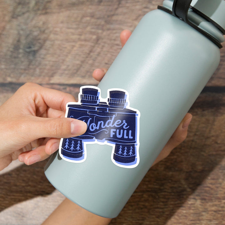 Outdoor More Series, Wonder Full, Vinyl Sticker Sticker Lantern Press 
