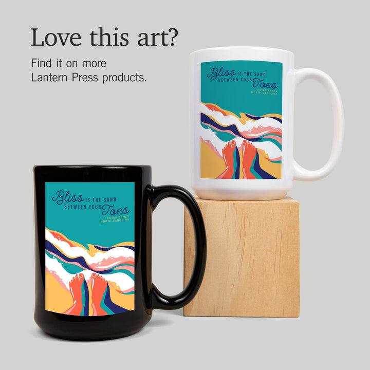 Outer Banks, North Carolina, Beach Bliss Collection, Bliss is the Sand Between Your Toes, Ceramic Mug Mugs Lantern Press 