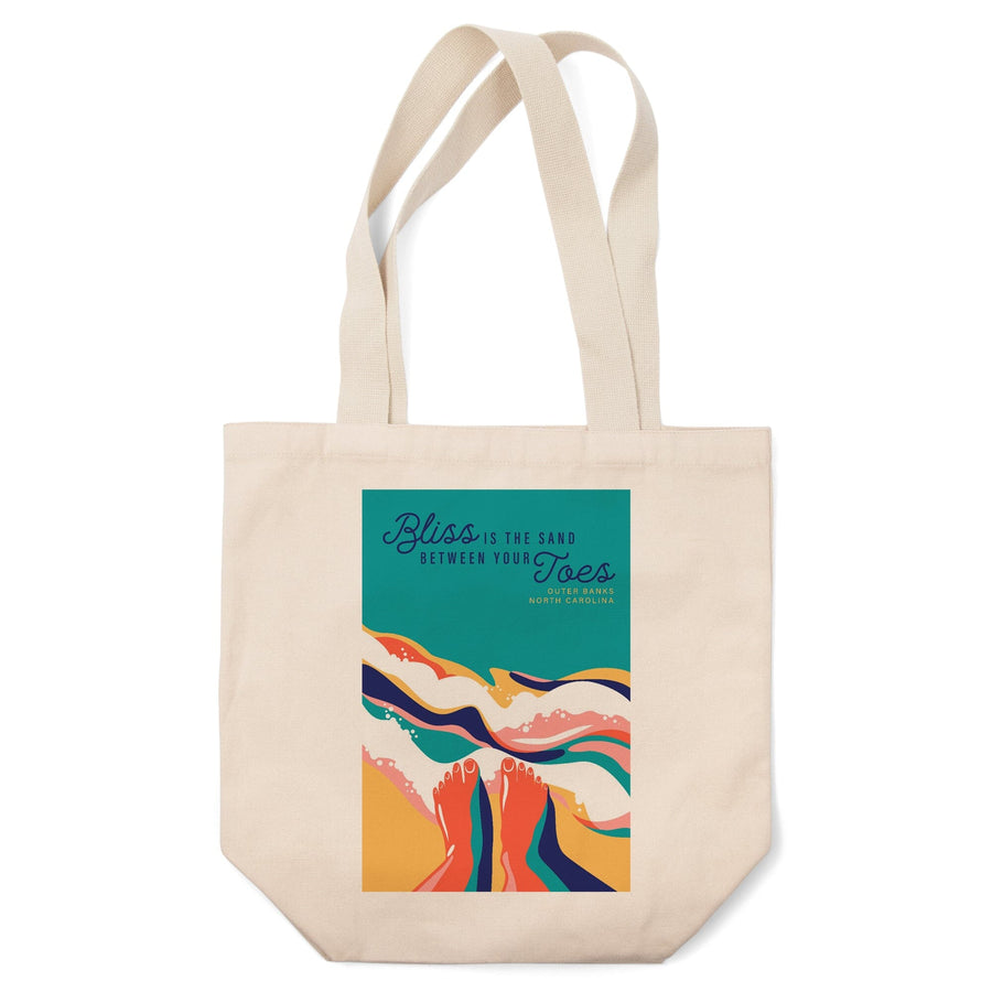 Outer Banks, North Carolina, Beach Bliss Collection, Bliss is the Sand Between Your Toes, Tote Bag Totes Lantern Press 