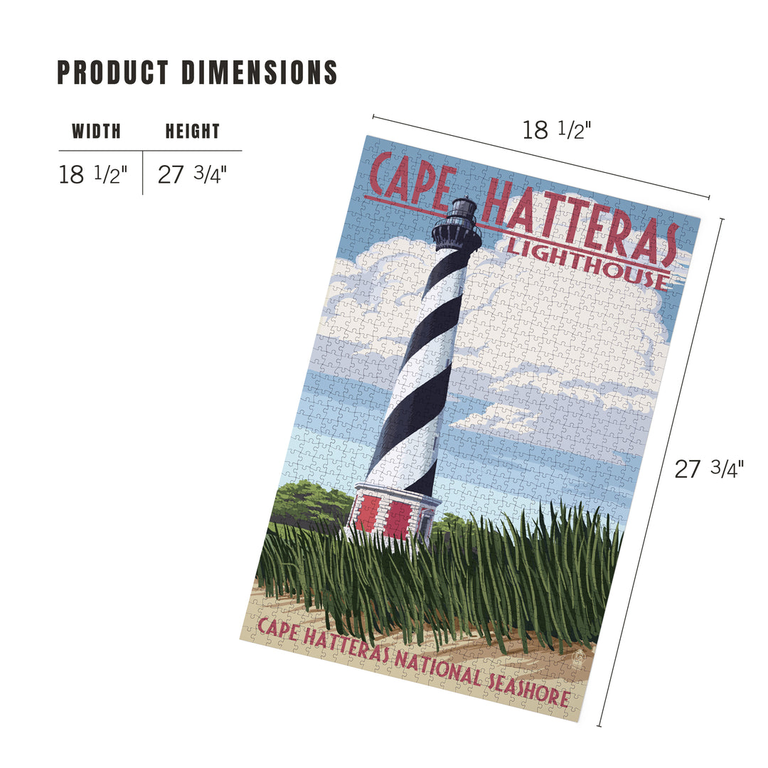Outer Banks, North Carolina, Cape Hatteras Lighthouse, Jigsaw Puzzle Puzzle Lantern Press 