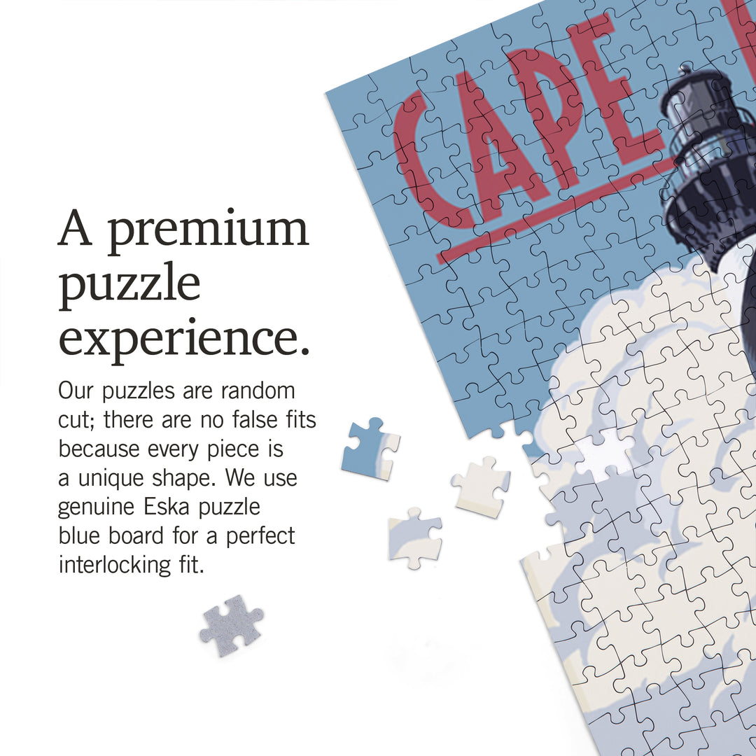 Outer Banks, North Carolina, Cape Hatteras Lighthouse, Jigsaw Puzzle Puzzle Lantern Press 
