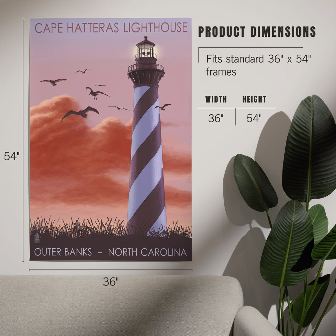 Outer Banks, North Carolina, Cape Hatteras Lighthouse, Sunrise, Art & Giclee Prints Art Lantern Press 