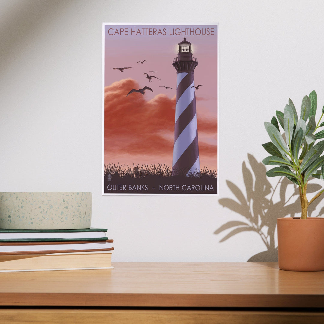 Outer Banks, North Carolina, Cape Hatteras Lighthouse, Sunrise, Art & Giclee Prints Art Lantern Press 