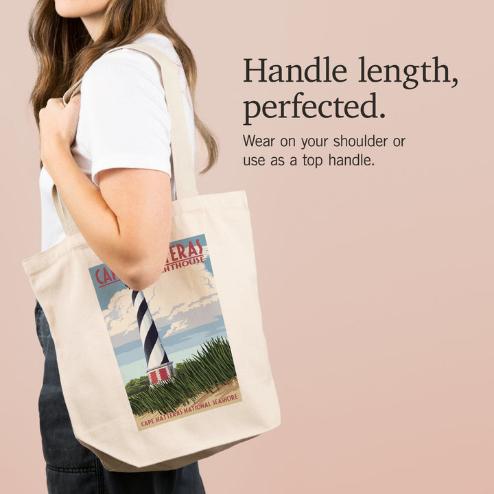 Outer Banks, North Carolina, Cape Hatteras Lighthouse, Tote Bag Totes Lantern Press 