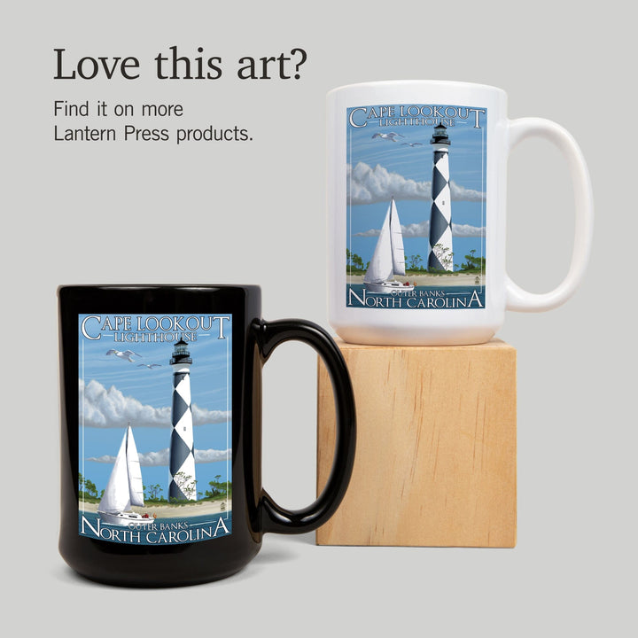 Outer Banks, North Carolina, Cape Lookout Lighthouse, Ceramic Mug Mugs Lantern Press 