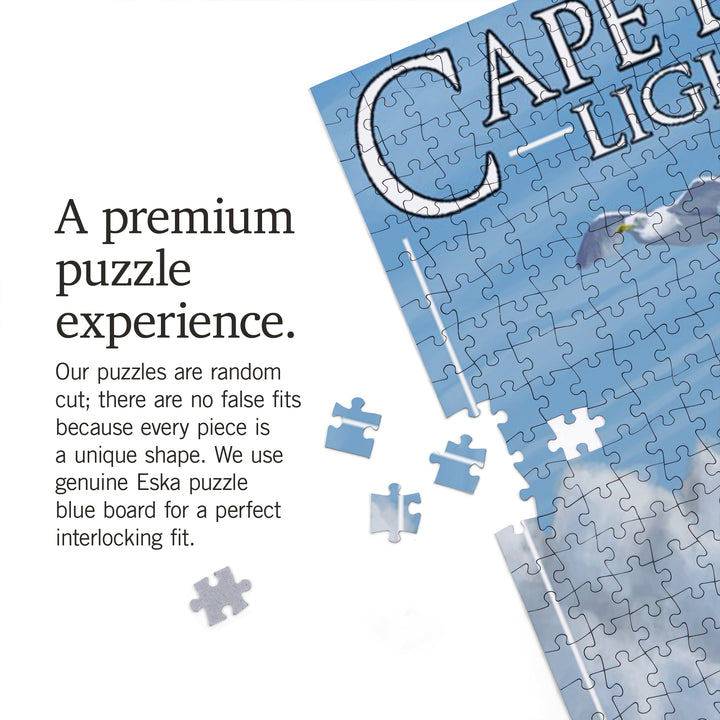 Outer Banks, North Carolina, Cape Lookout Lighthouse, Jigsaw Puzzle Puzzle Lantern Press 