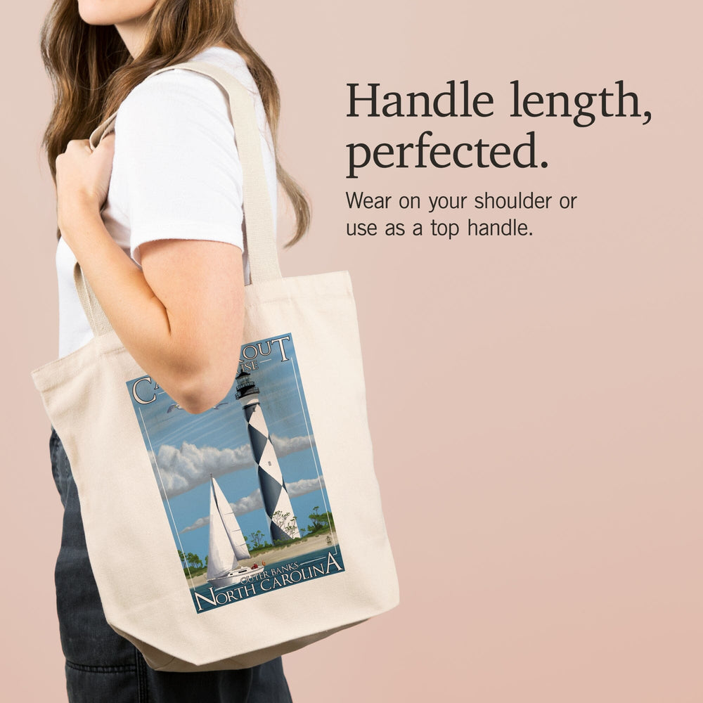 Outer Banks, North Carolina, Cape Lookout Lighthouse, Tote Bag Totes Lantern Press 