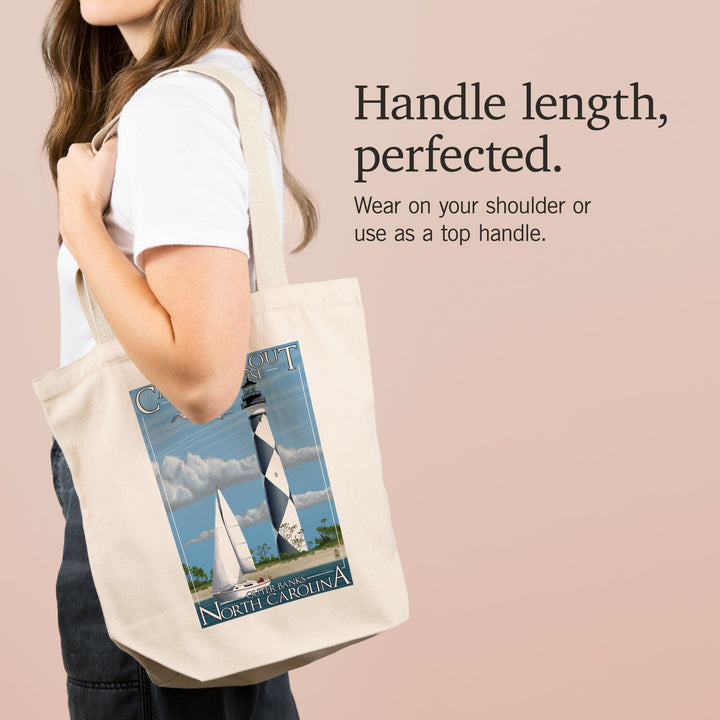 Outer Banks, North Carolina, Cape Lookout Lighthouse, Tote Bag Totes Lantern Press 