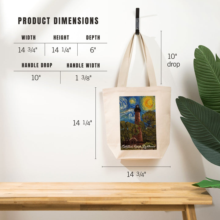 Outer Banks, North Carolina, Currituck Beach Lighthouse, Starry Night, Tote Bag Totes Lantern Press 