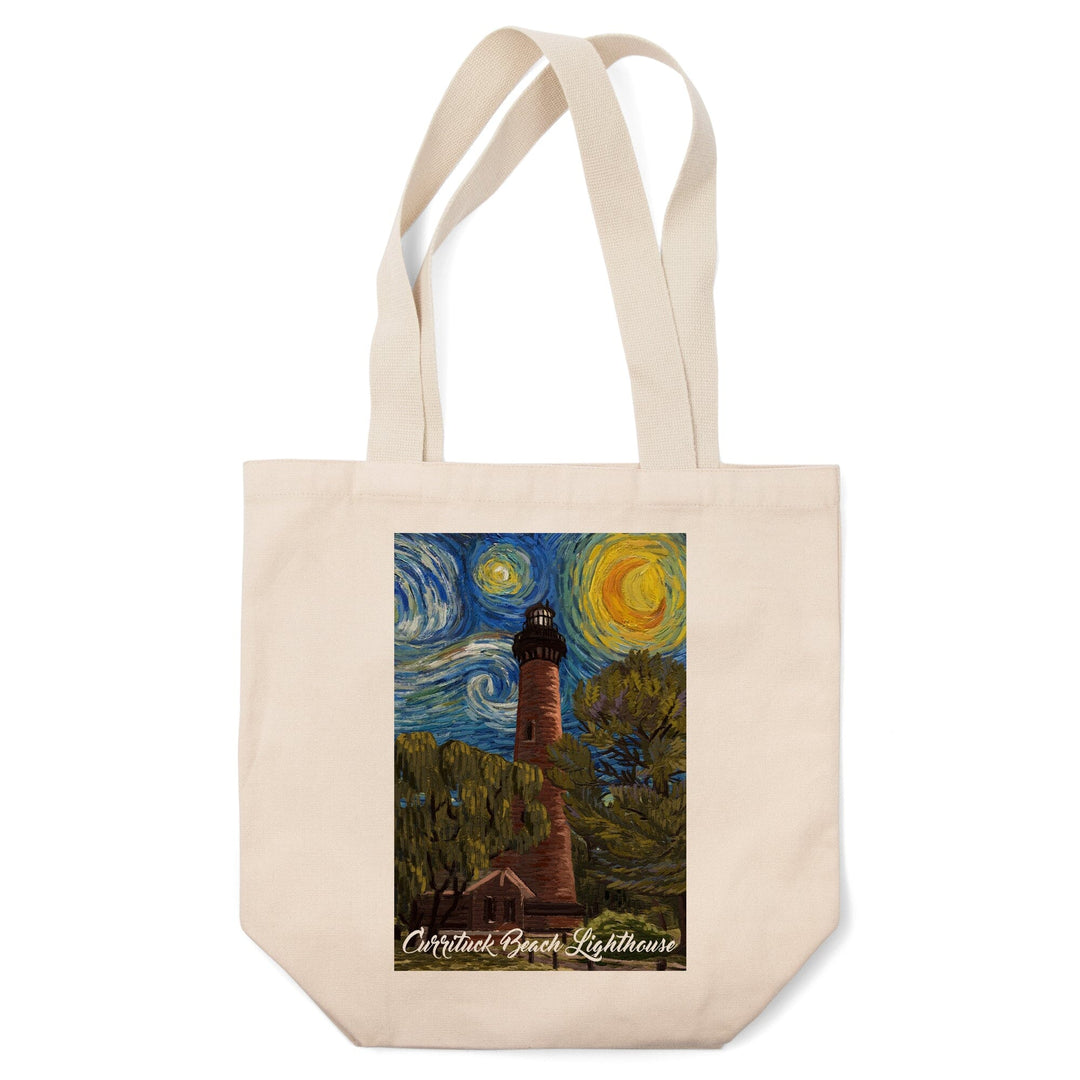 Outer Banks, North Carolina, Currituck Beach Lighthouse, Starry Night, Tote Bag Totes Lantern Press 