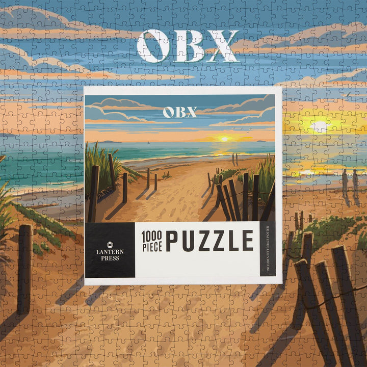 Outer Banks, North Carolina, Painterly, Sand Soul Sun, Beach Path, Jigsaw Puzzle Puzzle Lantern Press 