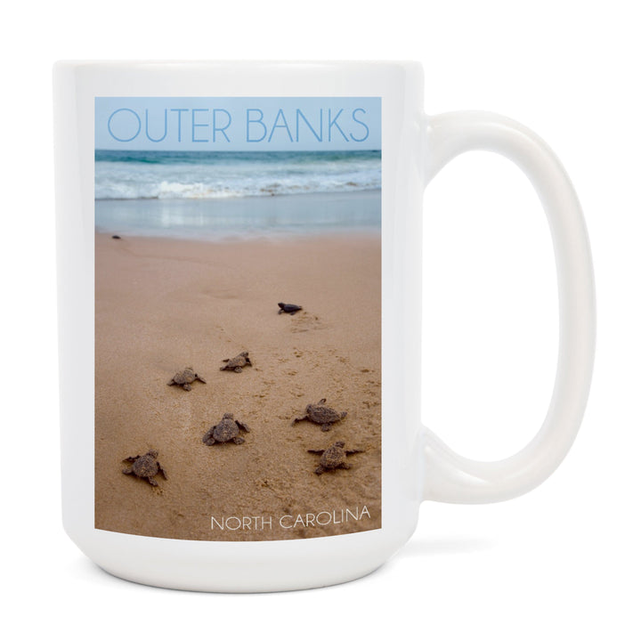 Outer Banks, North Carolina, Sea Turtles Hatching, Lantern Press Photography, Ceramic Mug Mugs Lantern Press 