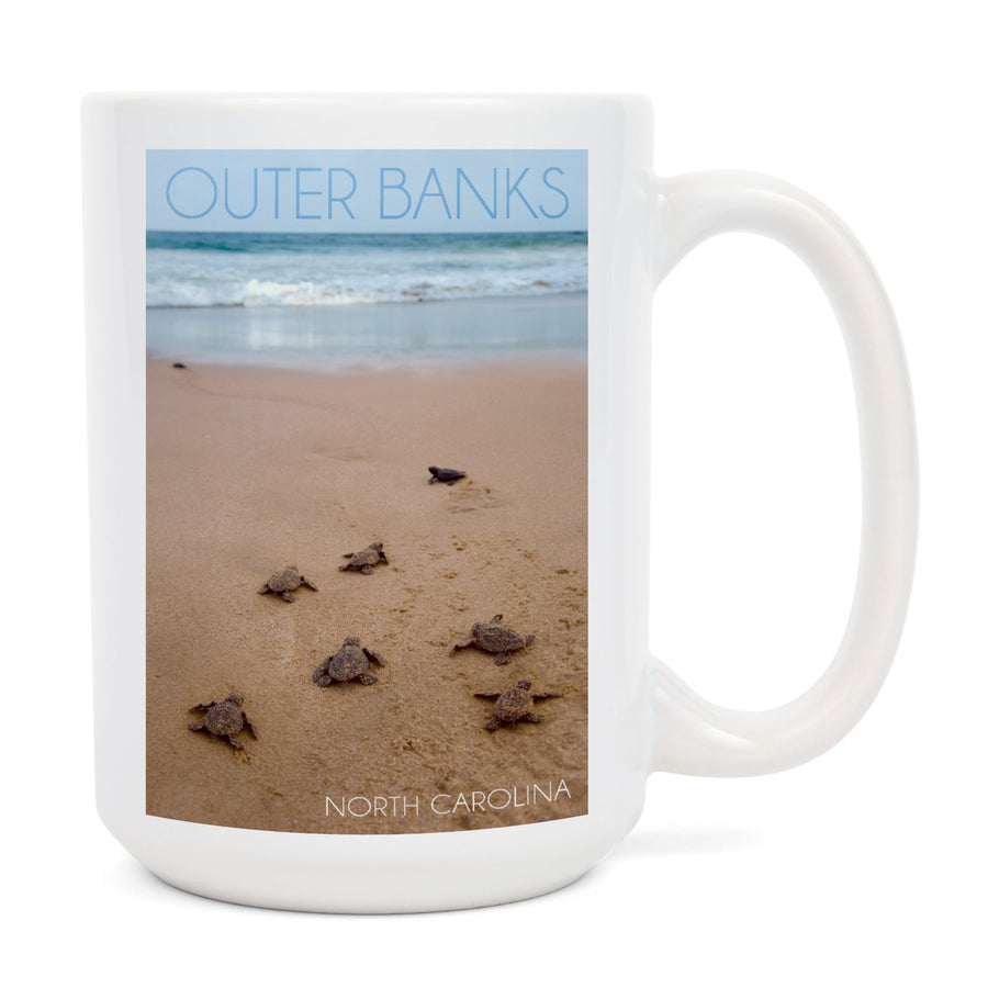 Outer Banks, North Carolina, Sea Turtles Hatching, Lantern Press Photography, Ceramic Mug Mugs Lantern Press 