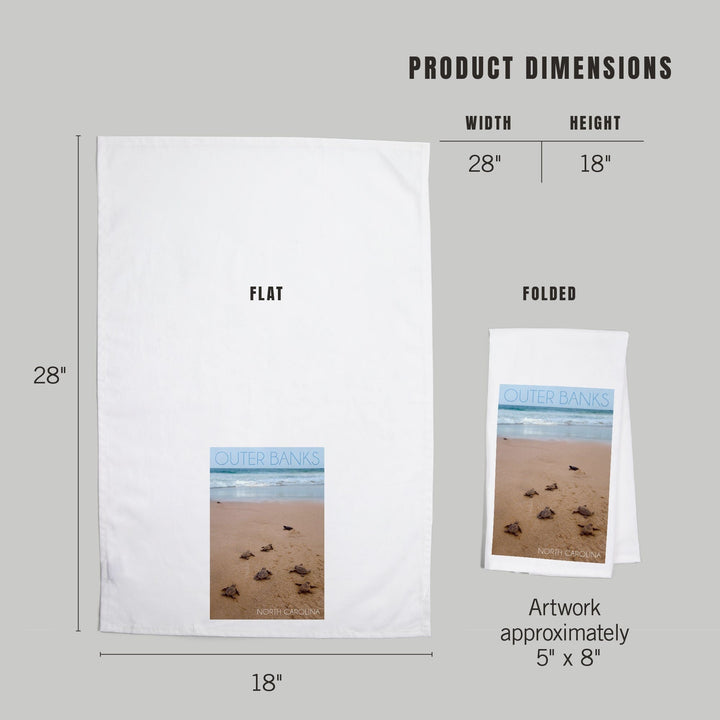 Outer Banks, North Carolina, Sea Turtles Hatching, Organic Cotton Kitchen Tea Towels Kitchen Lantern Press 