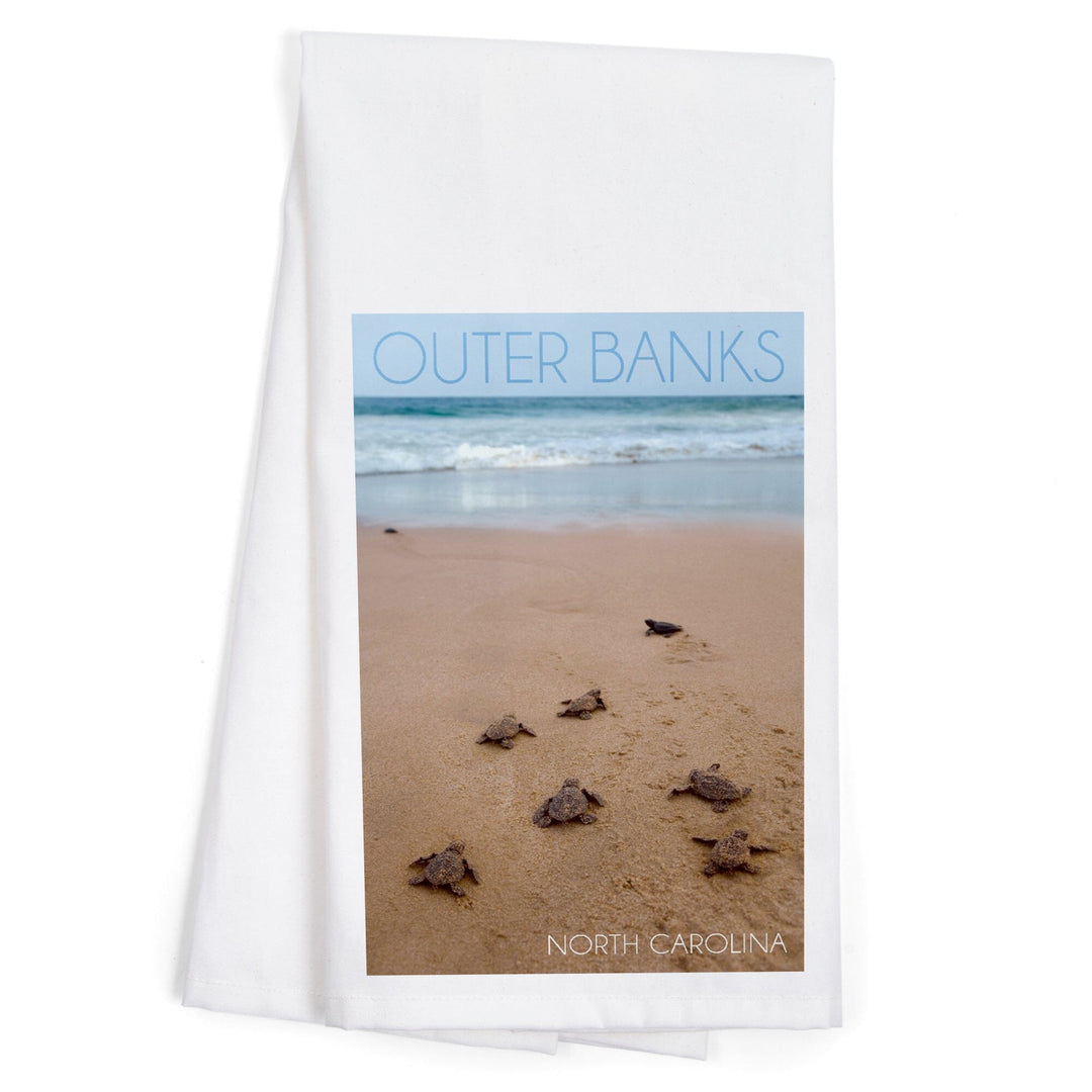 Outer Banks, North Carolina, Sea Turtles Hatching, Organic Cotton Kitchen Tea Towels Kitchen Lantern Press 