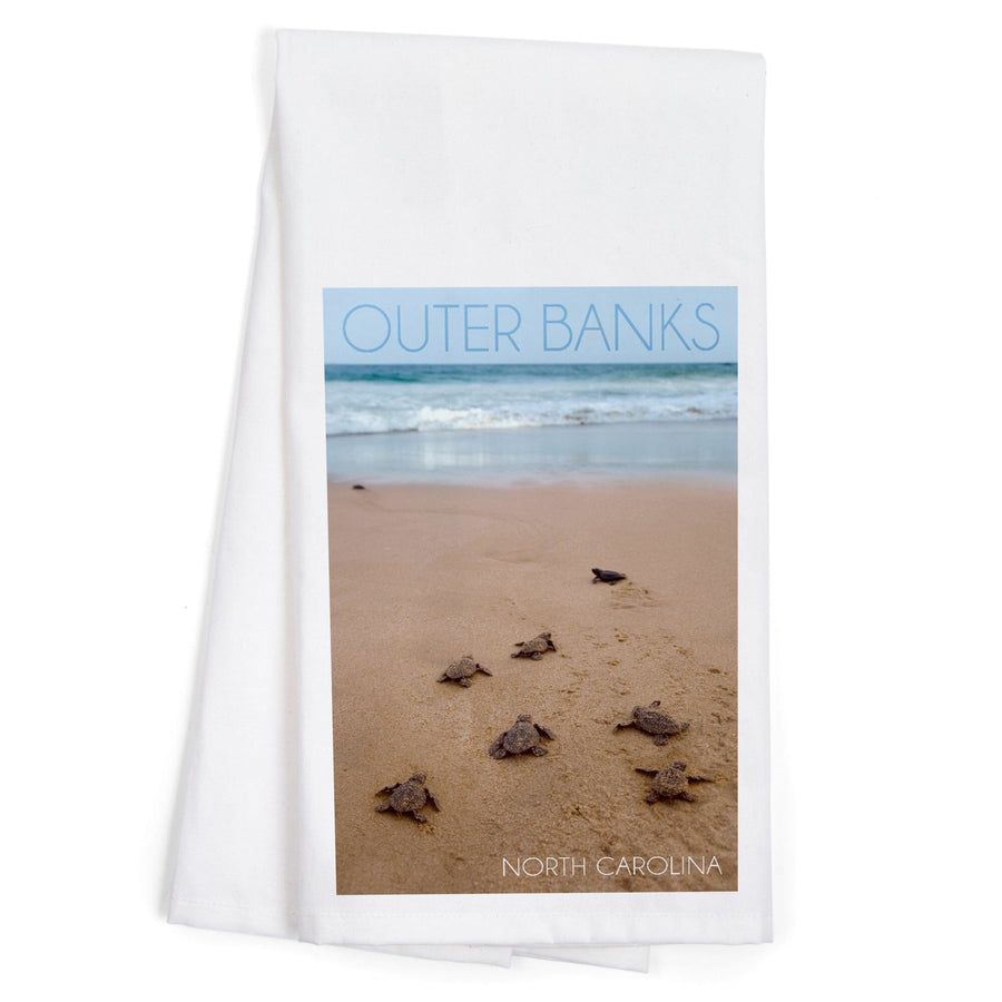Outer Banks, North Carolina, Sea Turtles Hatching, Organic Cotton Kitchen Tea Towels Kitchen Lantern Press 