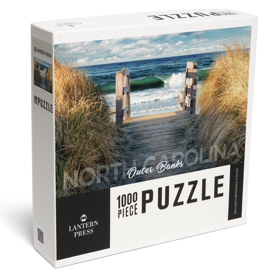 Outer Banks, North Carolina, Stairs to Beach, Jigsaw Puzzle Puzzle Lantern Press 