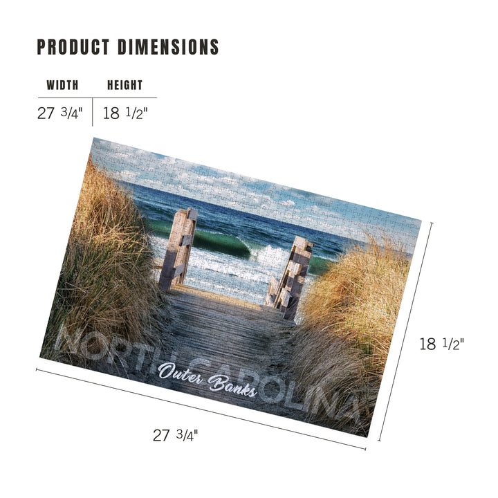 Outer Banks, North Carolina, Stairs to Beach, Jigsaw Puzzle Puzzle Lantern Press 