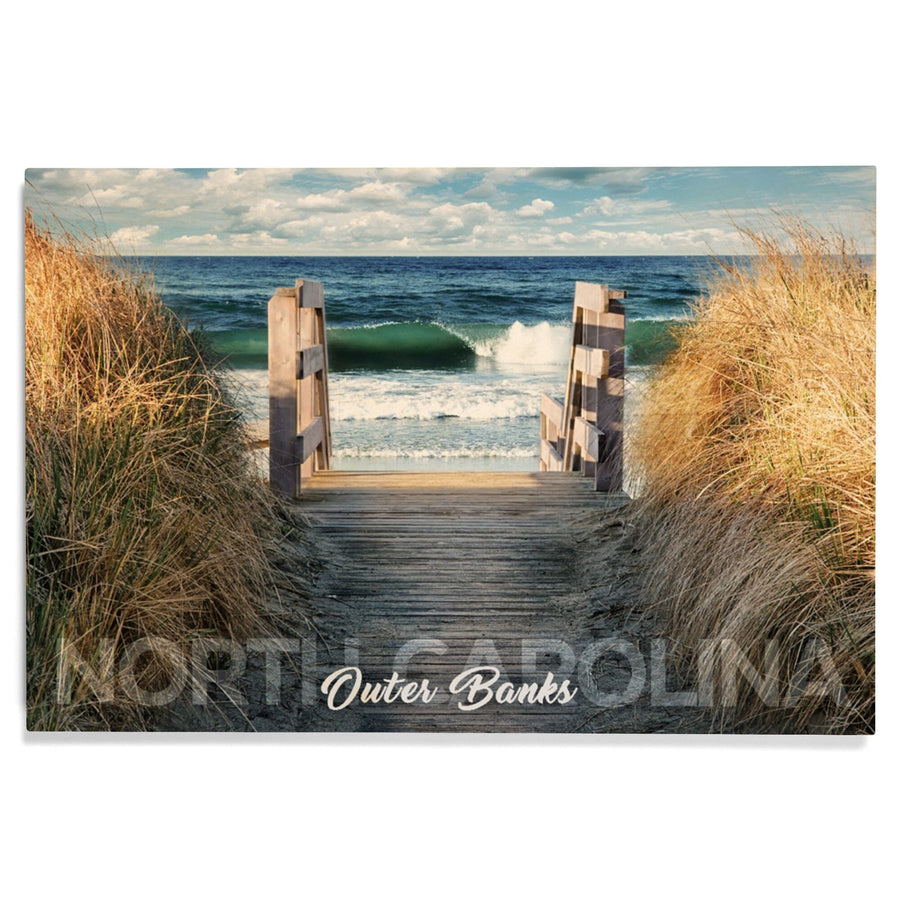 Outer Banks, North Carolina, Stairs to Beach, Lantern Press Photography, Wood Signs and Postcards Wood Lantern Press 