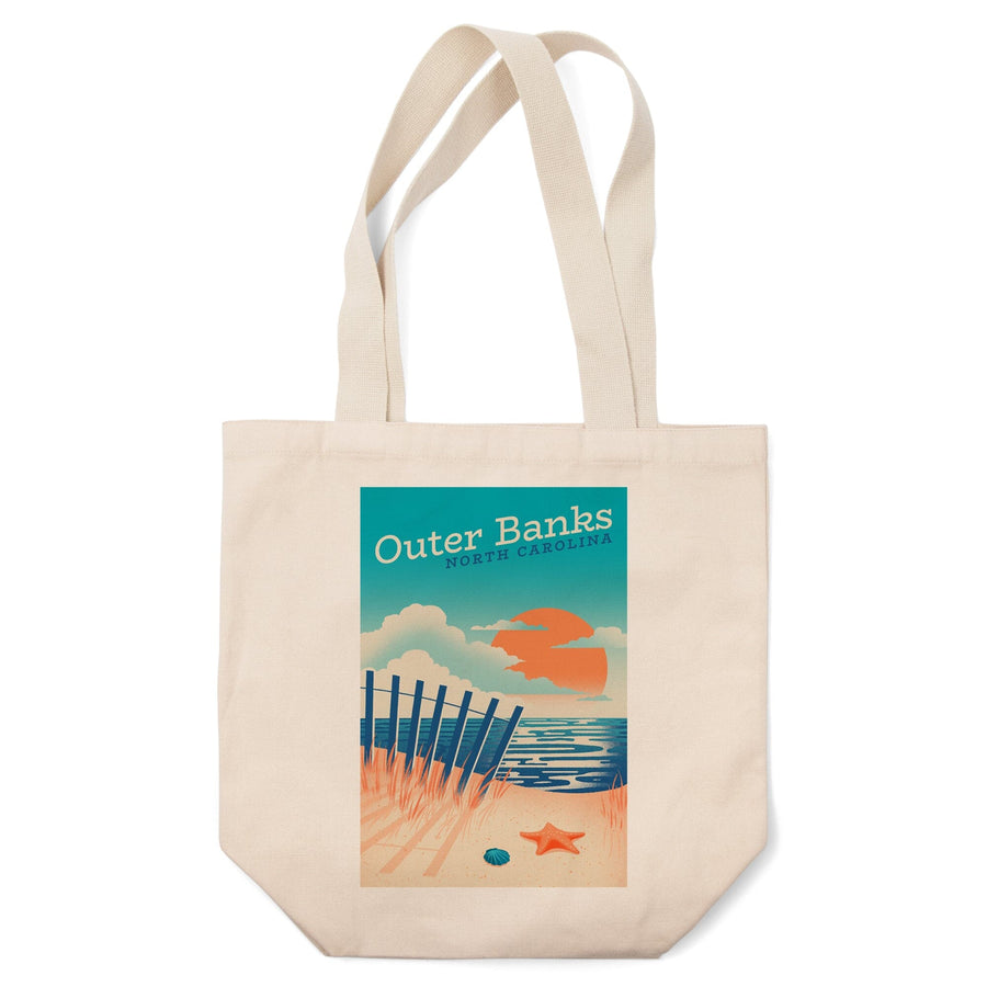Outer Banks, North Carolina, Sun-faded Shoreline Collection, Glowing Shore, Beach Scene, Tote Bag Totes Lantern Press 