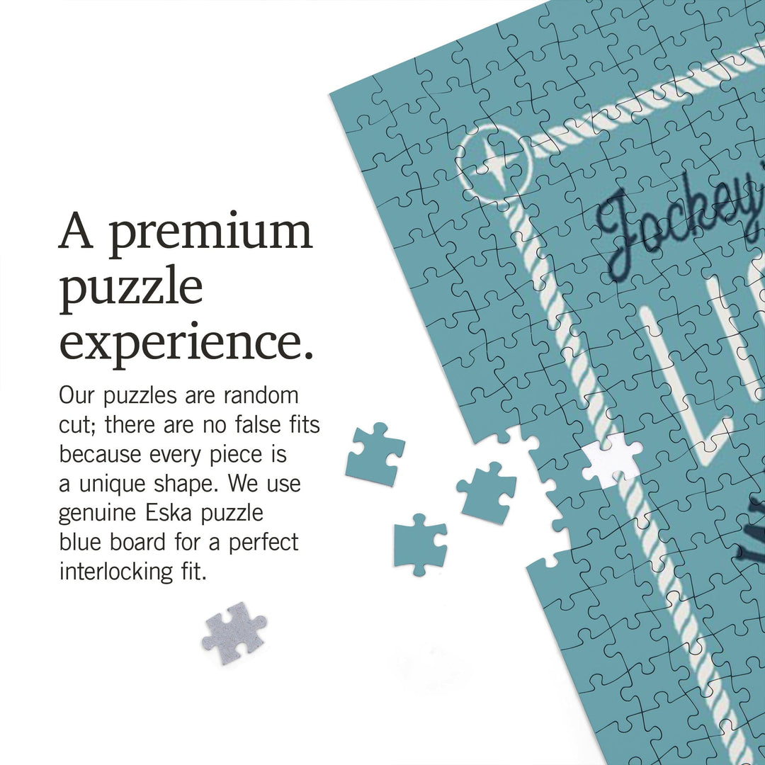 Outer Banks, North Carolina, Symmetrical Typography, Local Love Puzzle Lantern Press 