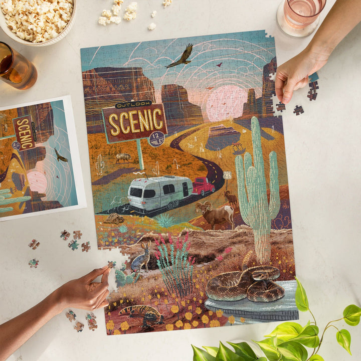 Outlook Scenic Collage, Desert, Jigsaw Puzzle Puzzle Lantern Press 