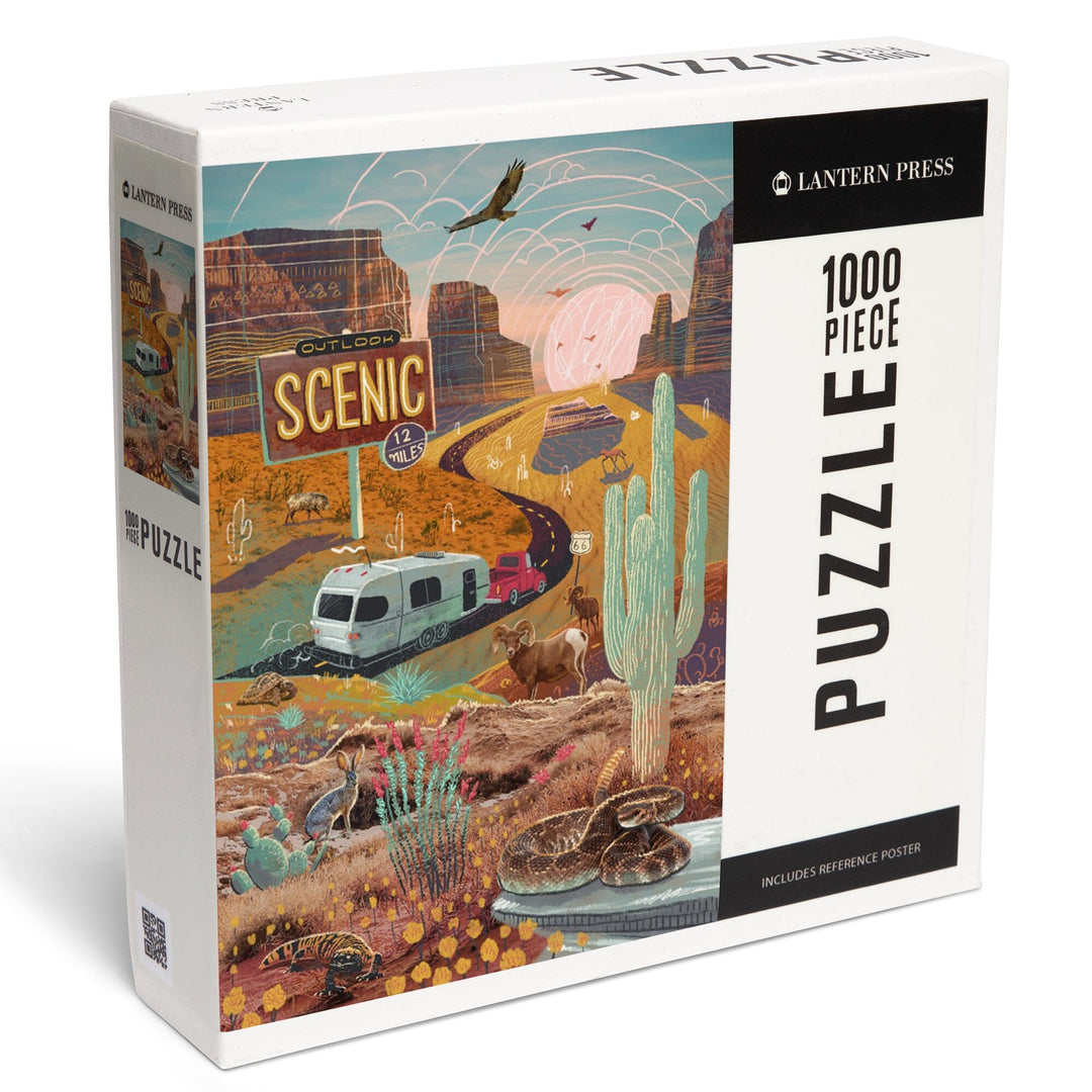 Outlook Scenic Collage, Desert, Jigsaw Puzzle Puzzle Lantern Press 