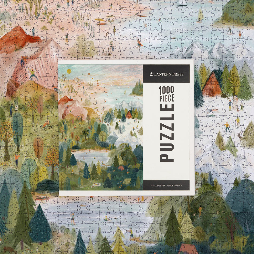 Outside Life, Outdoor Scene, Jigsaw Puzzle Puzzle Lantern Press 