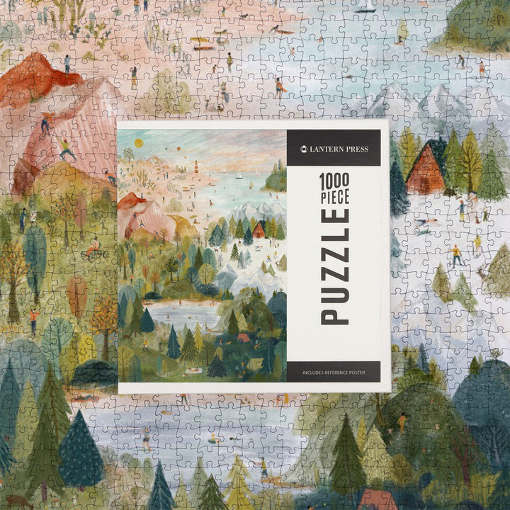 Outside Life, Outdoor Scene, Jigsaw Puzzle Puzzle Lantern Press 